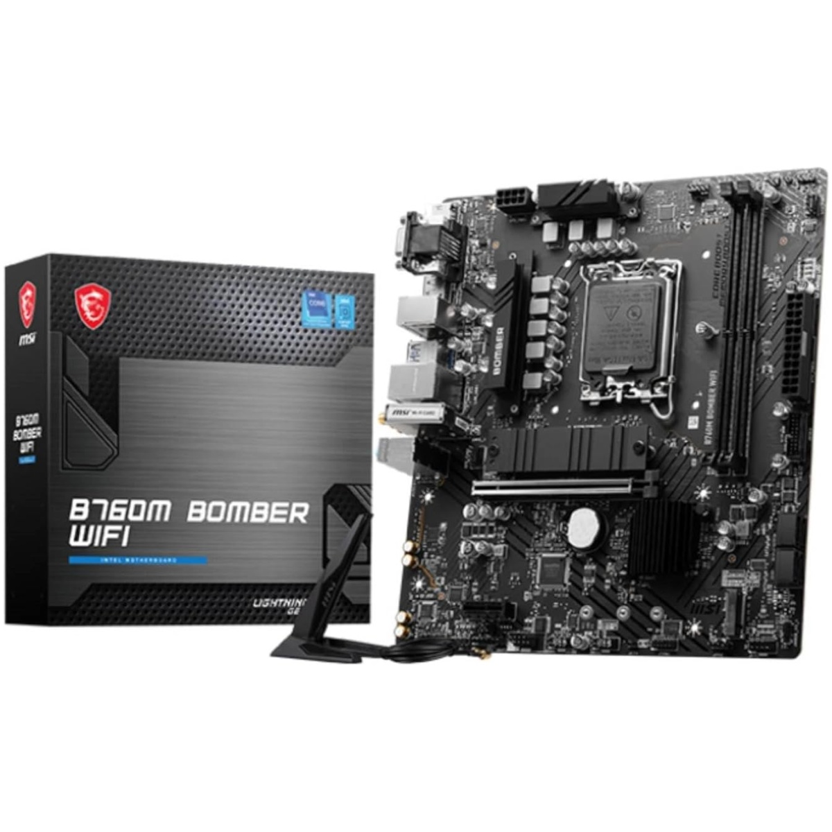 MSI B760M Bomber WiFi DDR5 Motherboard, Supports 14th/13th/12th Gen Processors - Image 1