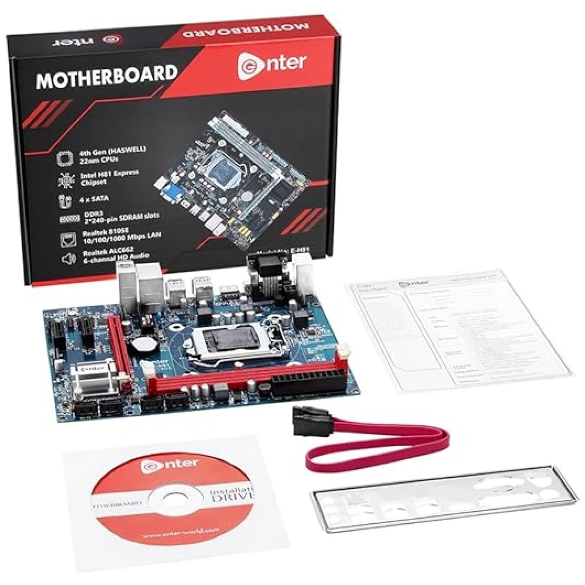 Enter H81 Motherboard DDR3 USB 3.0 Ports, Hdmi Port, Hd 6 Channel Audio - Image 1